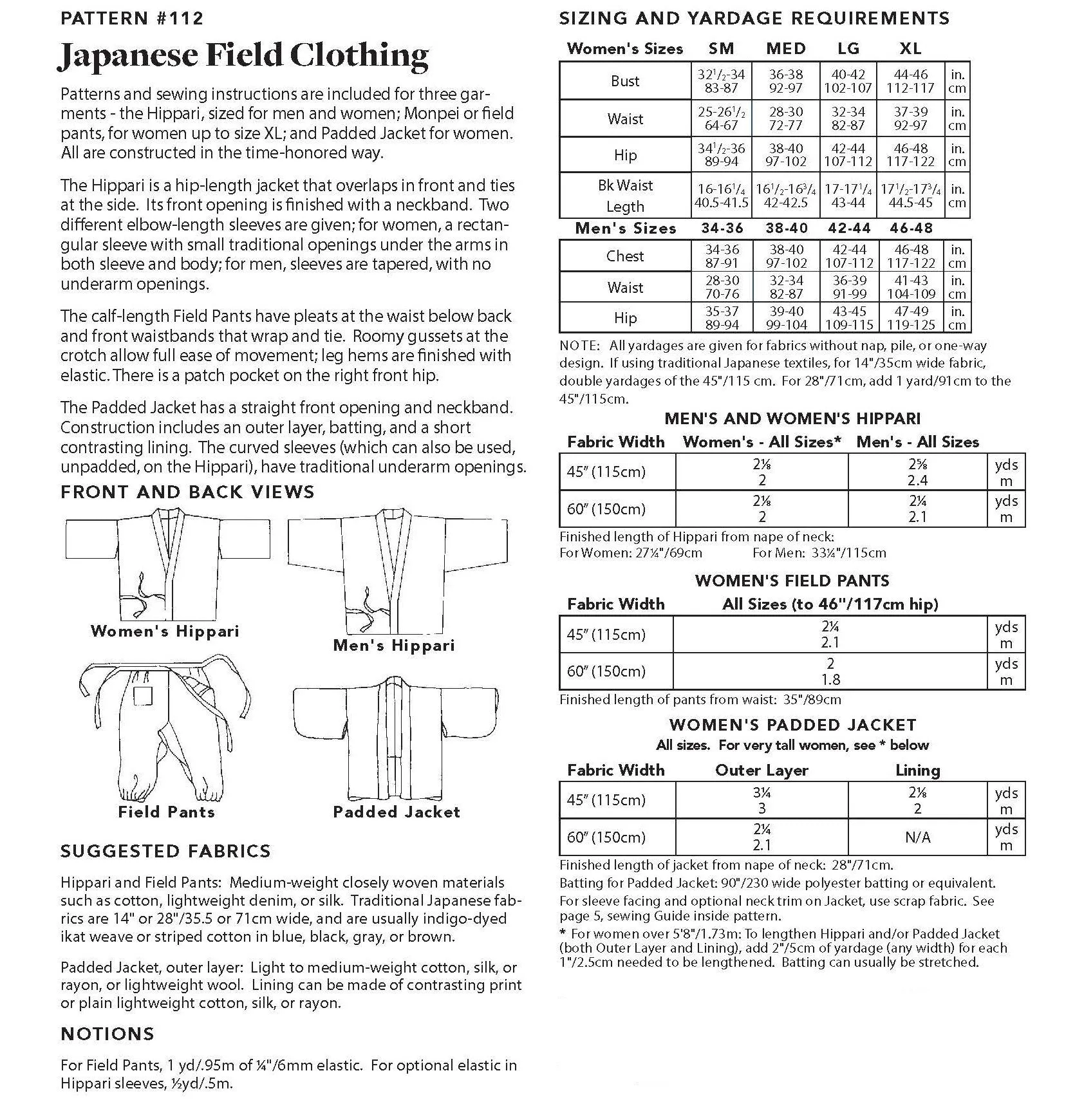 112 Japanese Field Clothing - PDF