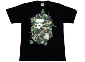 A Bathing Ape ABC Camo Rebuild Big Ape Head Tee in Black/Green