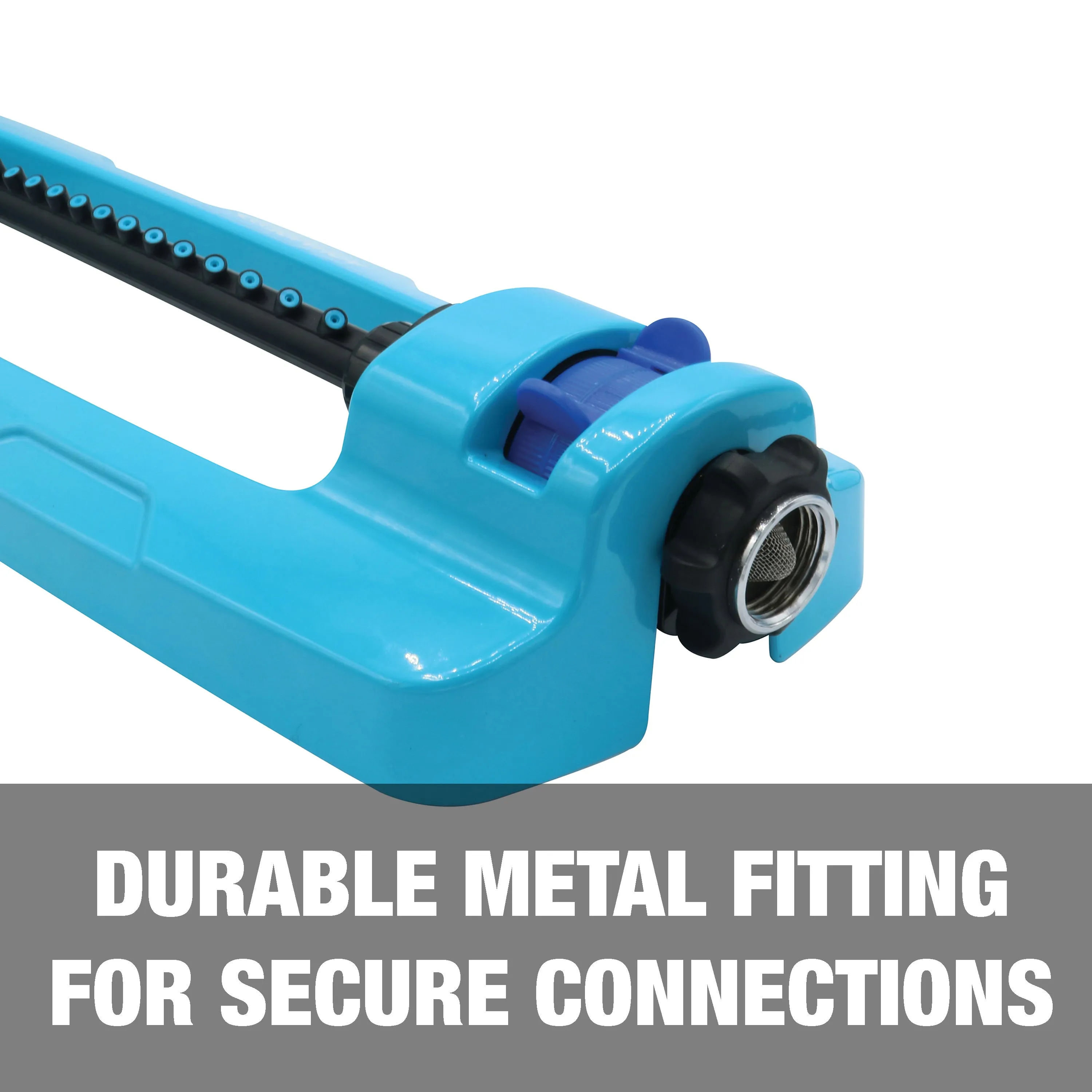 Aqua Joe SJI-OMS20 Indestructible Jumbo Metal Base Oscillating Sprinkler | 4,400 Sq. Ft. Max Coverage