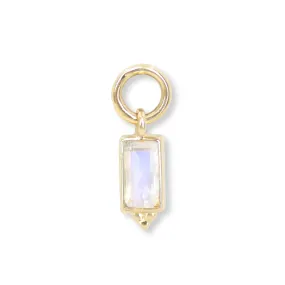 Baguette Moonstone Gold Charm