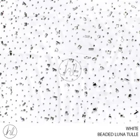 BEADED LUNA TULLE (781) WHITE (130CM) PER M