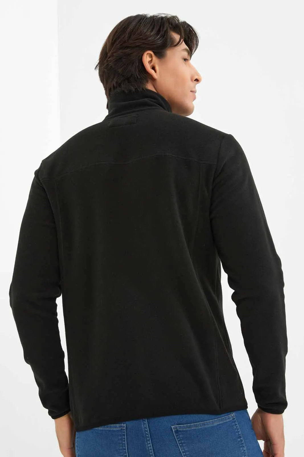 Black Embroidered Sweatshirt For Men