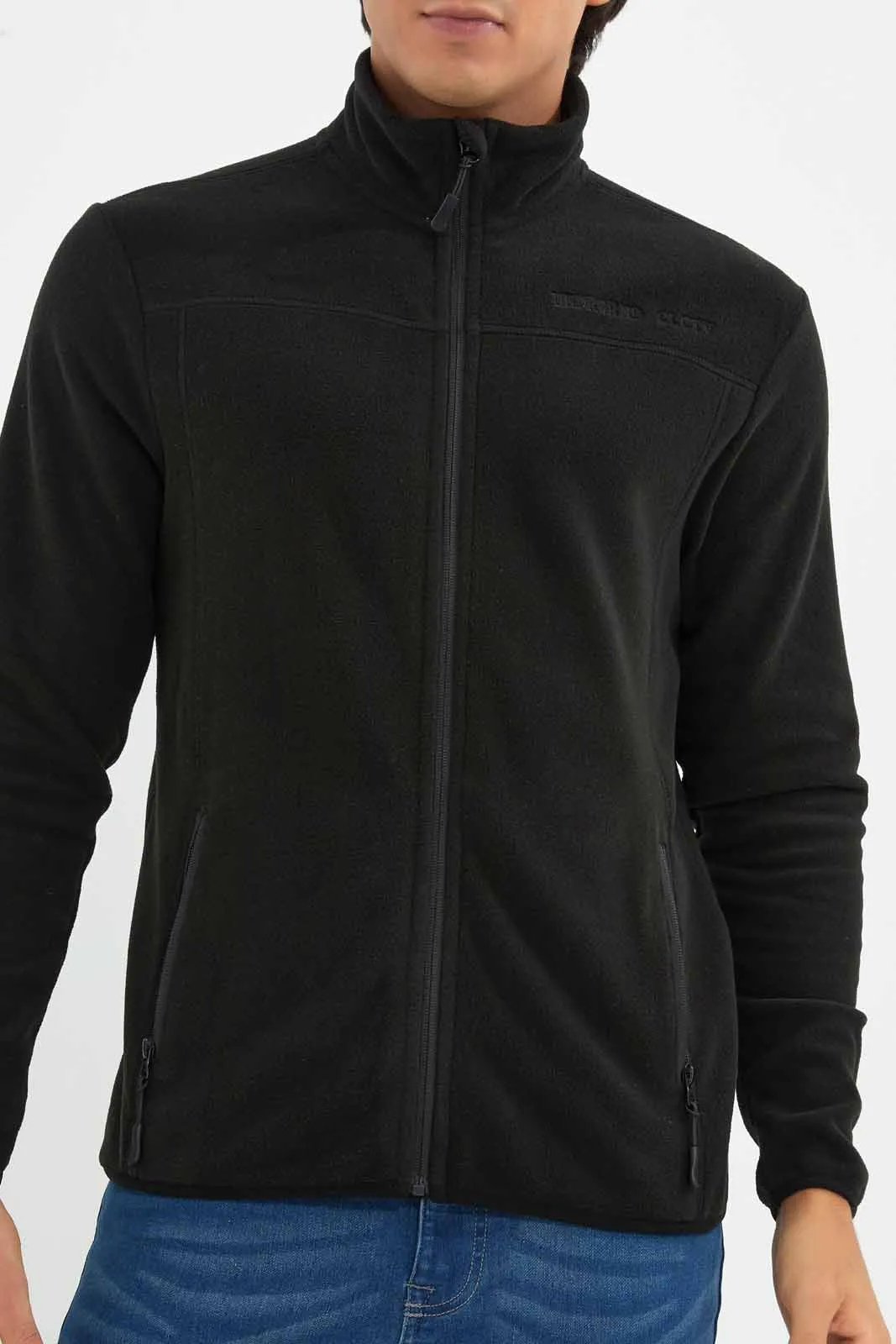 Black Embroidered Sweatshirt For Men