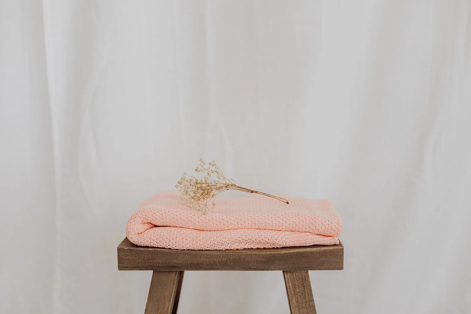 Blush Winter Knit Blanket