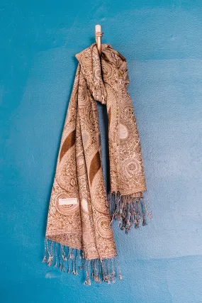 Brown Paisley Pashmina