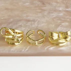 Chunky Bow Shaped Ring Stac