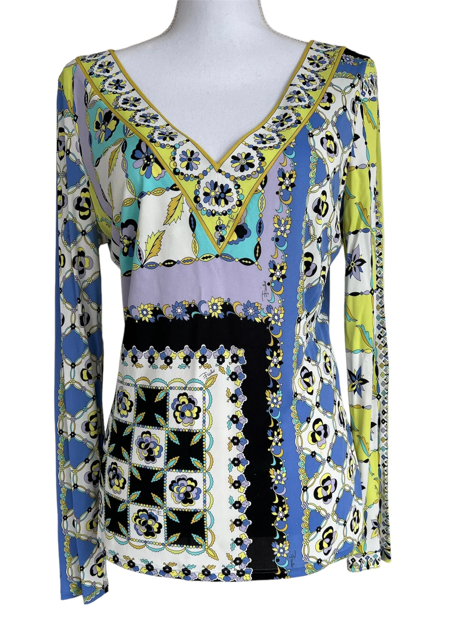 Emilio Pucci V Neck Blouse, 14