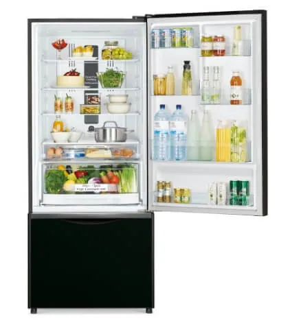 Hitachi RB570P7MS 2 DR Refrigerators   Hitachi SF120XAV 12kg Top Load with Glass Top Washing Machine