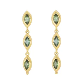 Isabella Marquise Apatite Gold Earrings