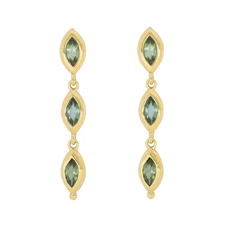 Isabella Marquise Apatite Gold Earrings