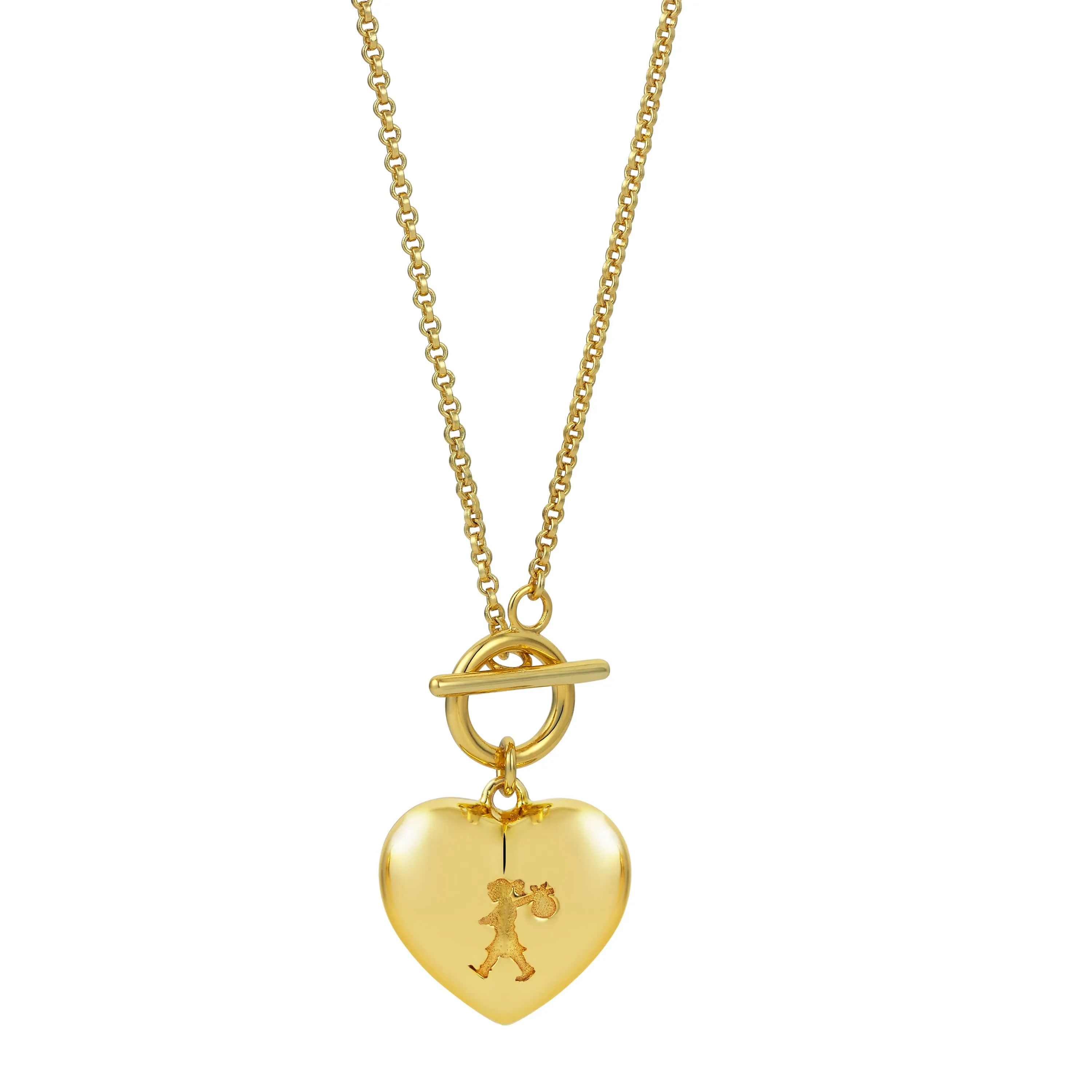 Karen Walker x Walker & Hall Runaway Heart Fob Necklace - 9ct Yellow Gold