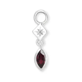 Lexi Silver Rhodolite Charm