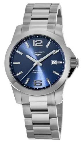 Longines Conquest Automatic Stainless Steel Blue Dial Date Divers Mens Watch L3.778.4.96.6