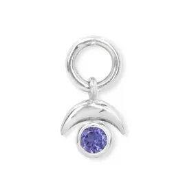 Lunar Silver Iolite Charm