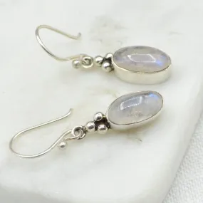 Moon Drop Silver Earrings