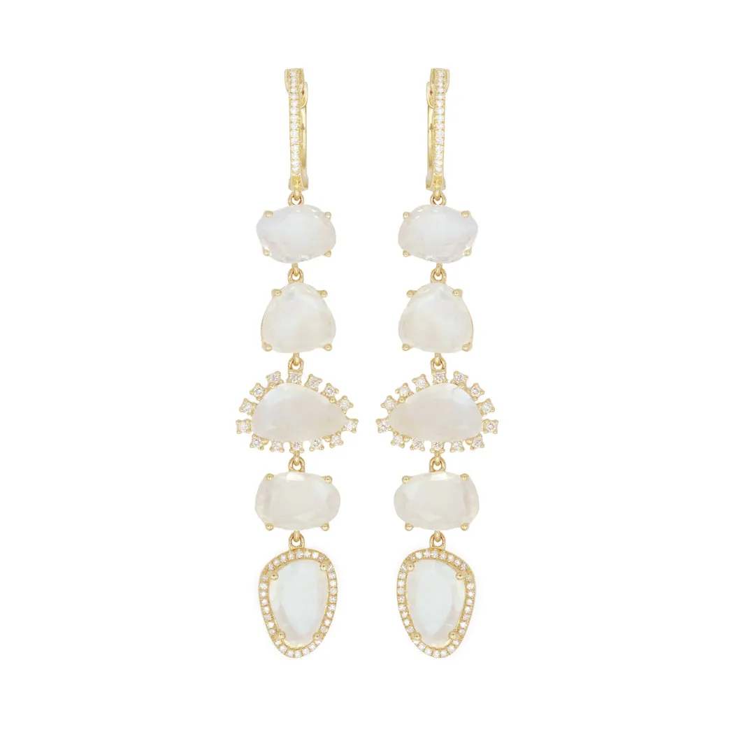 Moonstone Magnolia Drop Earrings