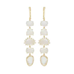 Moonstone Magnolia Drop Earrings