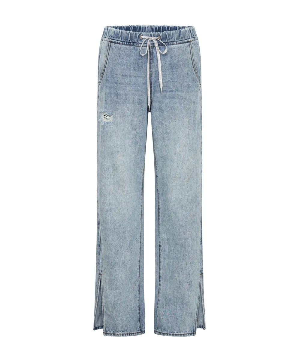 Roadhouse Wide Leg Drawstring Denim Jeans - Salty Dog