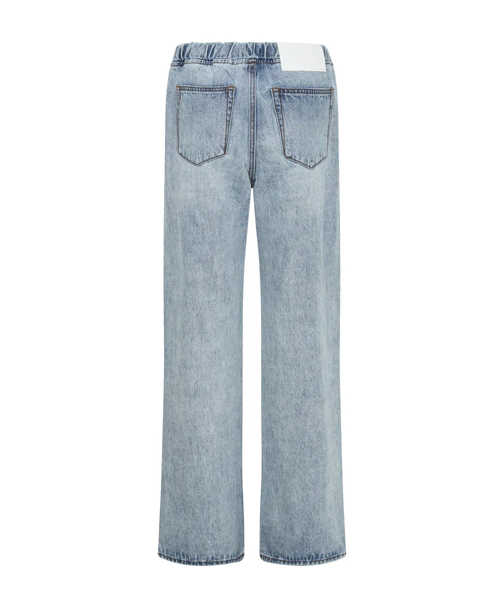 Roadhouse Wide Leg Drawstring Denim Jeans - Salty Dog