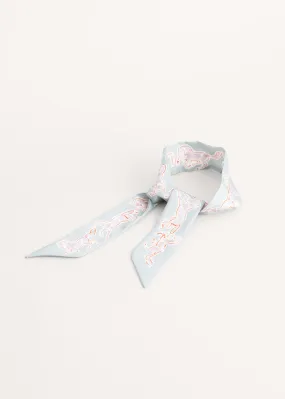 SAFFRON SATIN SCARF - GREY