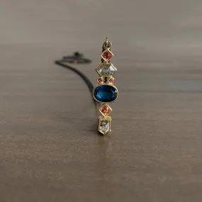 Tourmaline, Sapphire & Diamond Totem Pendant