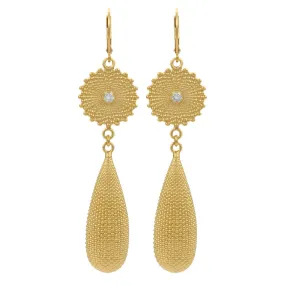 Zoe & Morgan Sunshine Earrings - Gold Plated & White Zircon